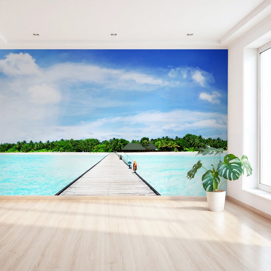 Fototapeta - plaża, morze, pomost