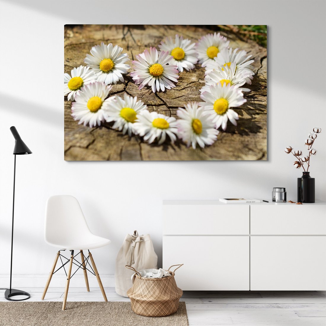 Obraz na płótnie - kwiaty, stokrotki, natura