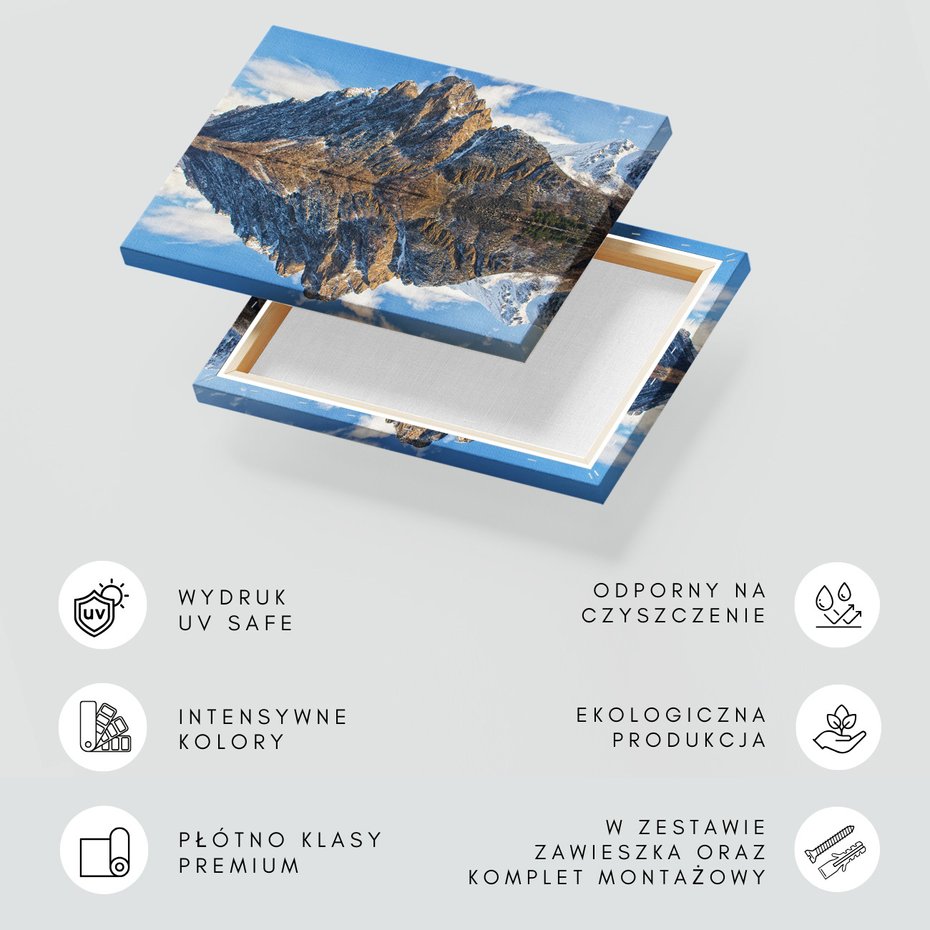 Obraz na płótnie - góry, odbicie, jezioro