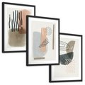 Zestaw obrazy w ramie, plakaty - abstrakcja,pastelowe,wzory - rama czarna