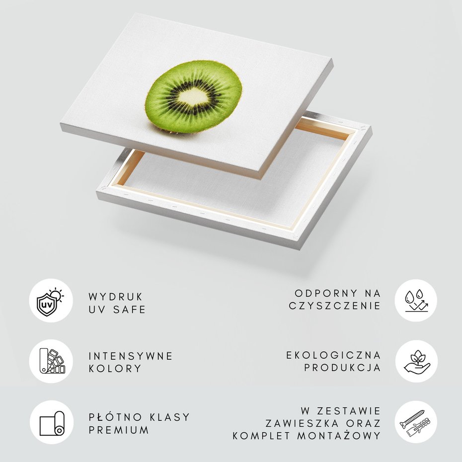 Obraz na płótnie - kiwi, owoc, przekrój