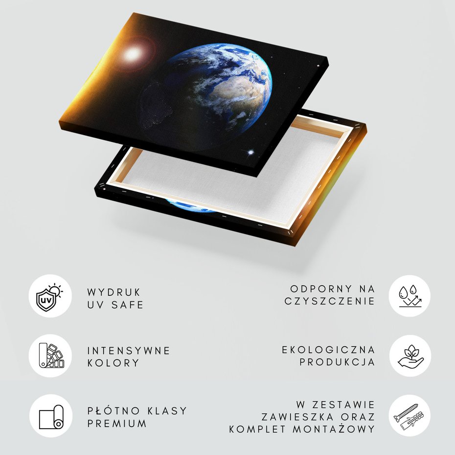 Obraz na płótnie - ziemia, słońce, kosmos