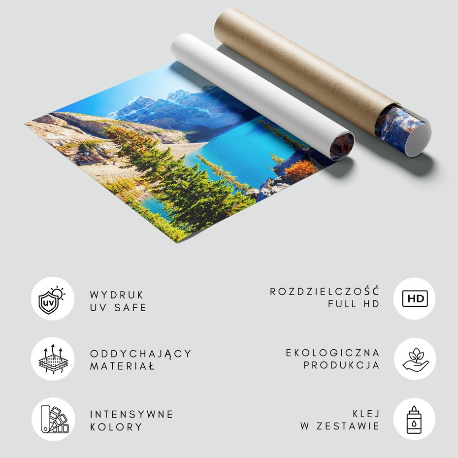 Fototapeta - góry, jezioro, las