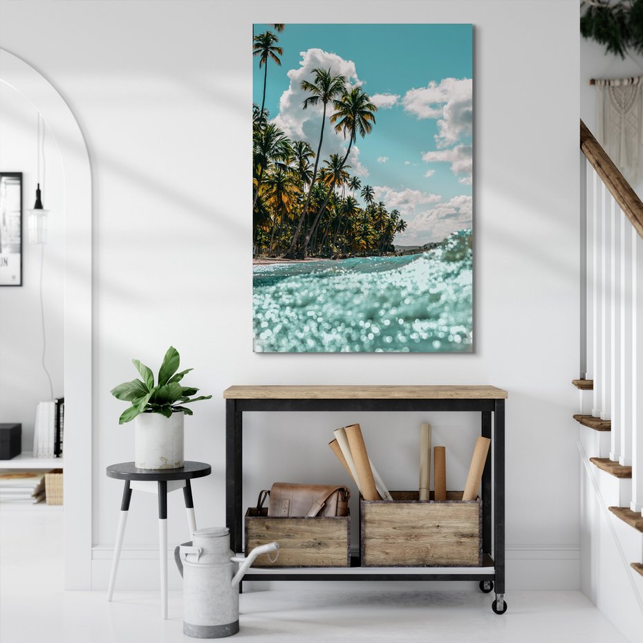 Obraz na płótnie - palmy, plaża, morze