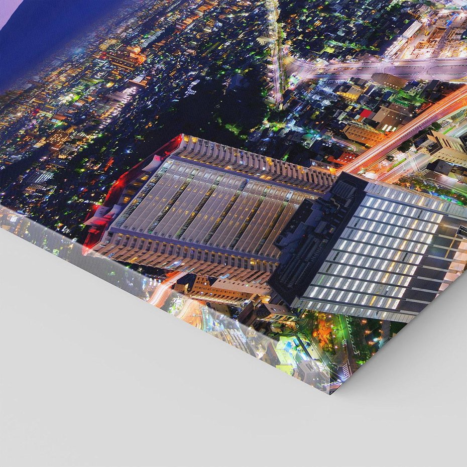 Obraz na płótnie - miasto, noc, góra