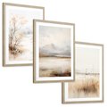 Zestaw obrazy w ramie, plakaty - krajobraz, abstrakcja, natura - rama drewno