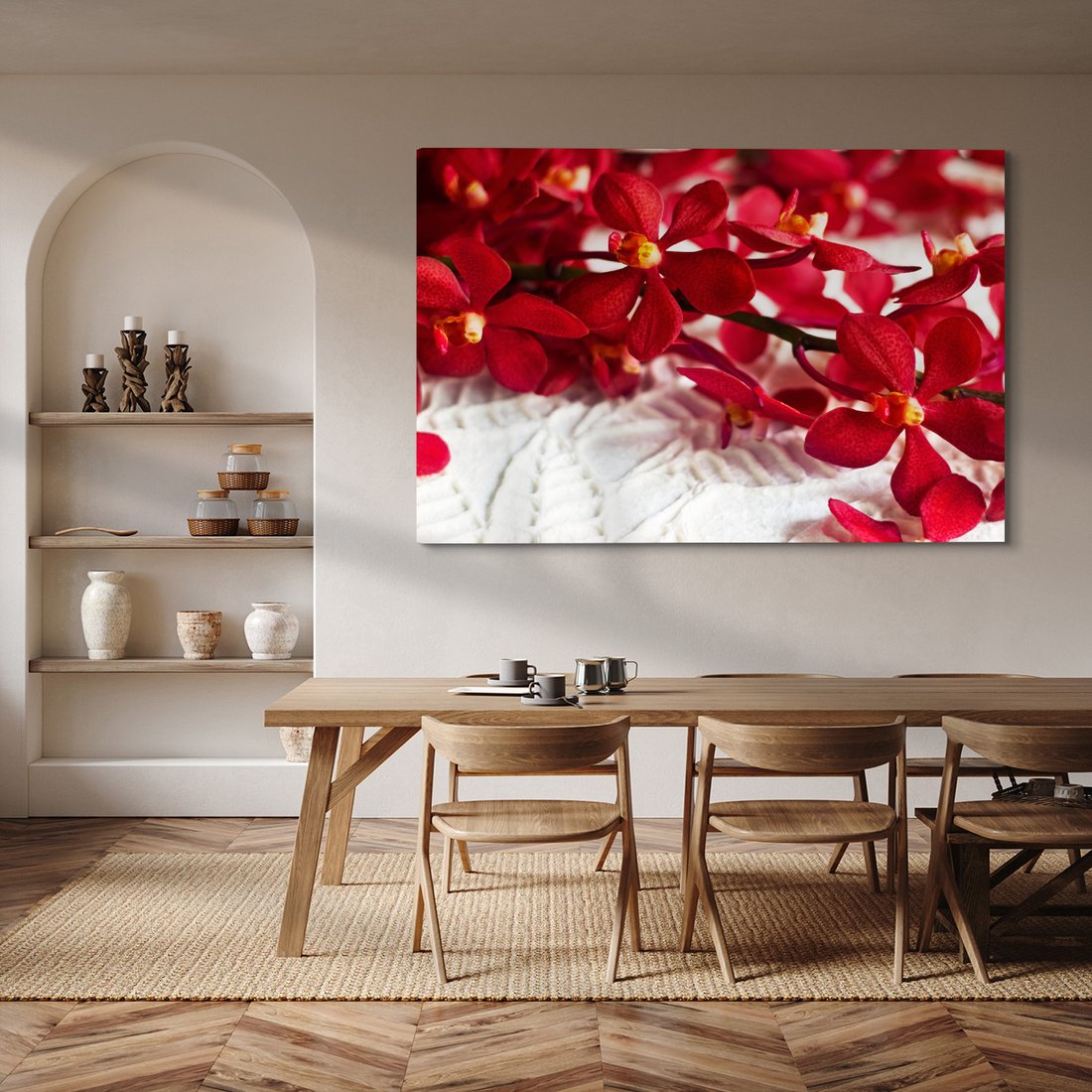 Obraz na płótnie - kwiaty, czerwone, płatki