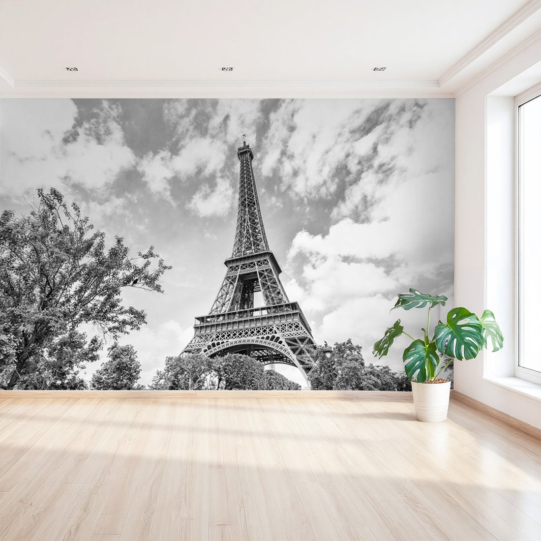 Fototapeta - Paryż, Wieża Eiffla, chmury
