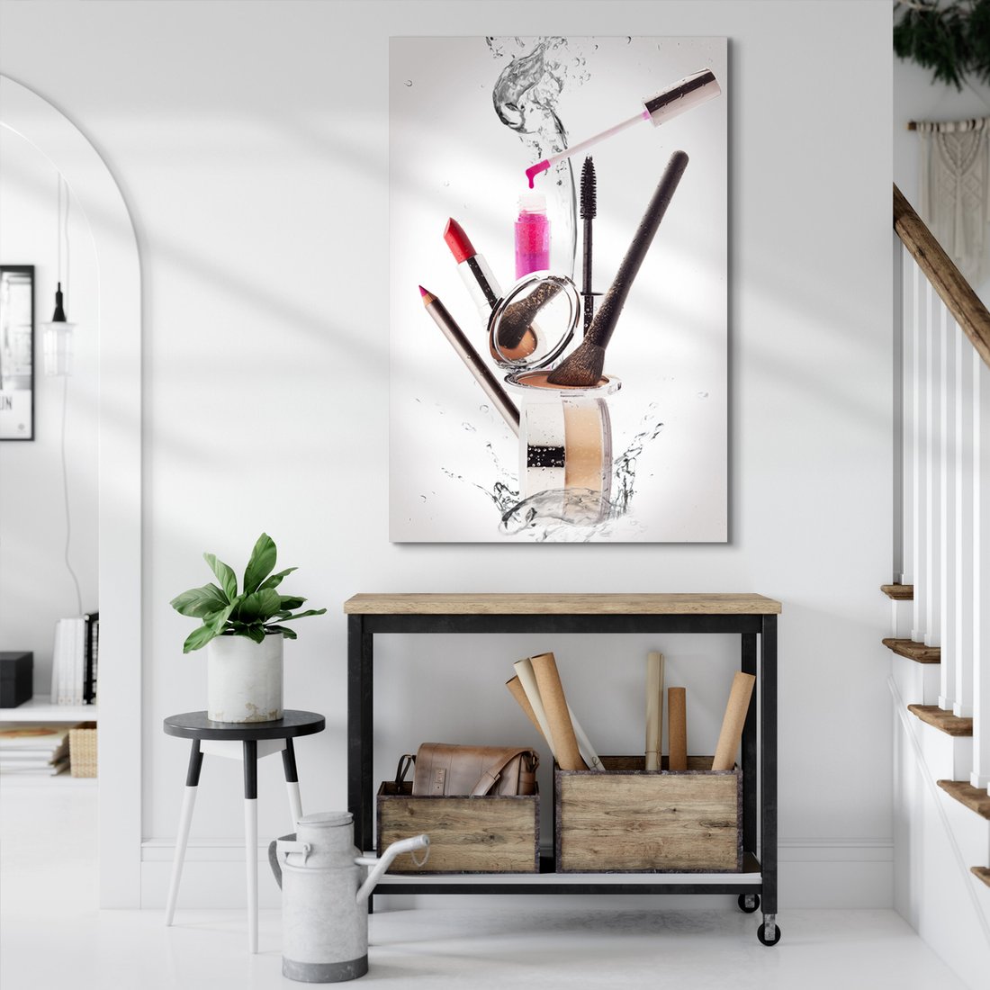 Obraz na płótnie - makijaż, kosmetyki, woda