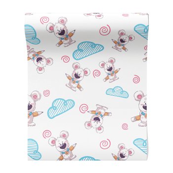 Tapeta - dziecięca, myszy, chmury, spirale