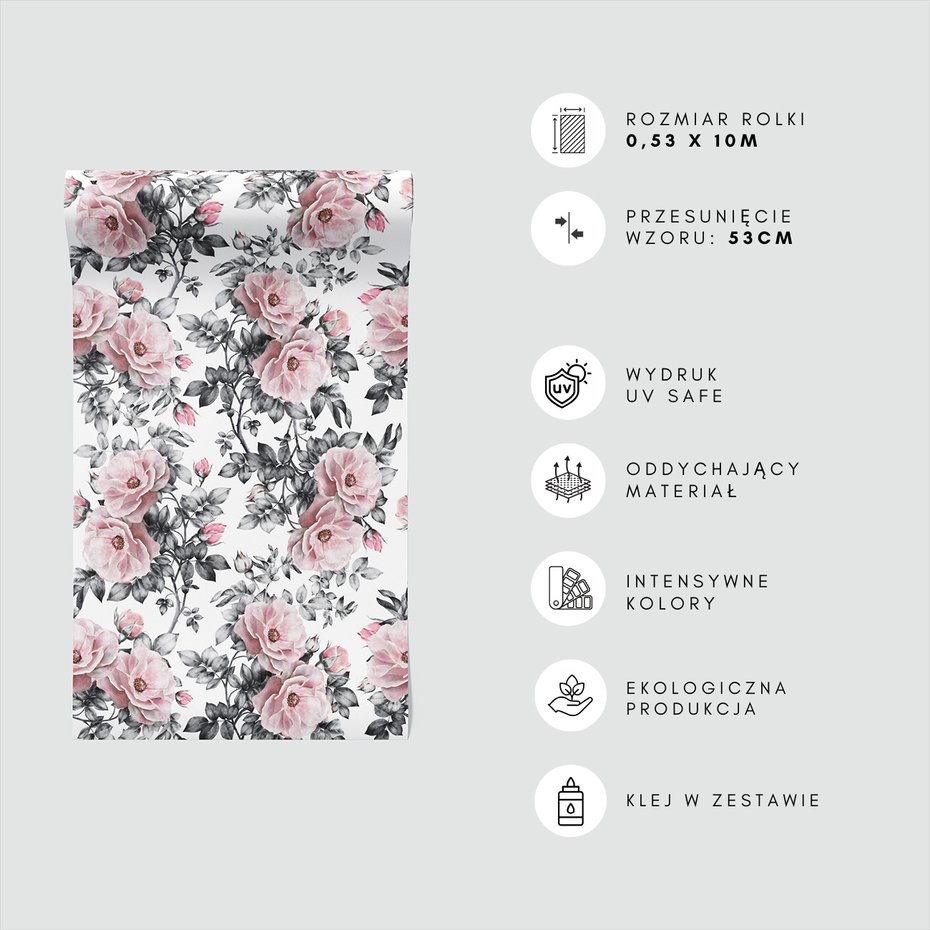 Tapeta - kwiaty, liście, róże