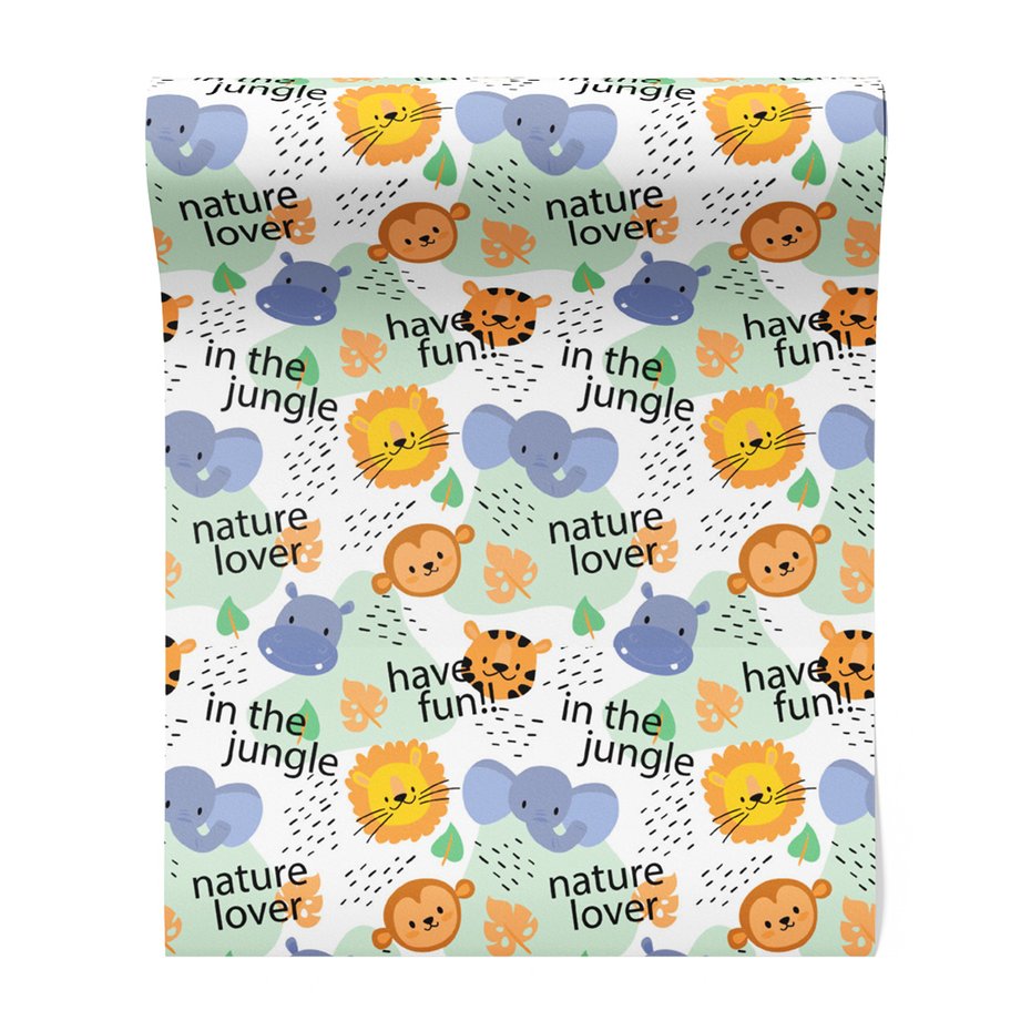 Tapeta - dziecięca, dżungla, zwierzęta,