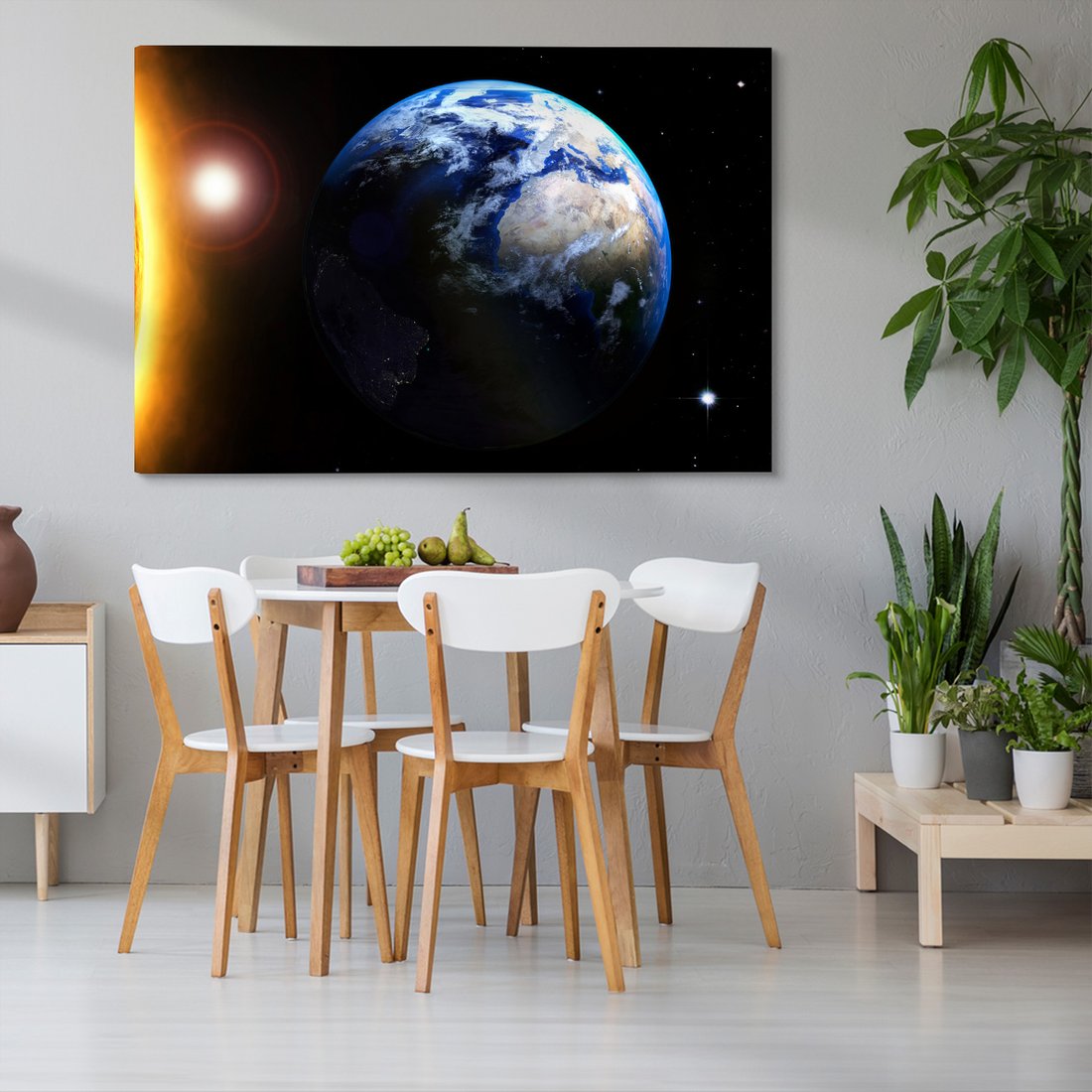 Obraz na płótnie - ziemia, kosmos, słońce