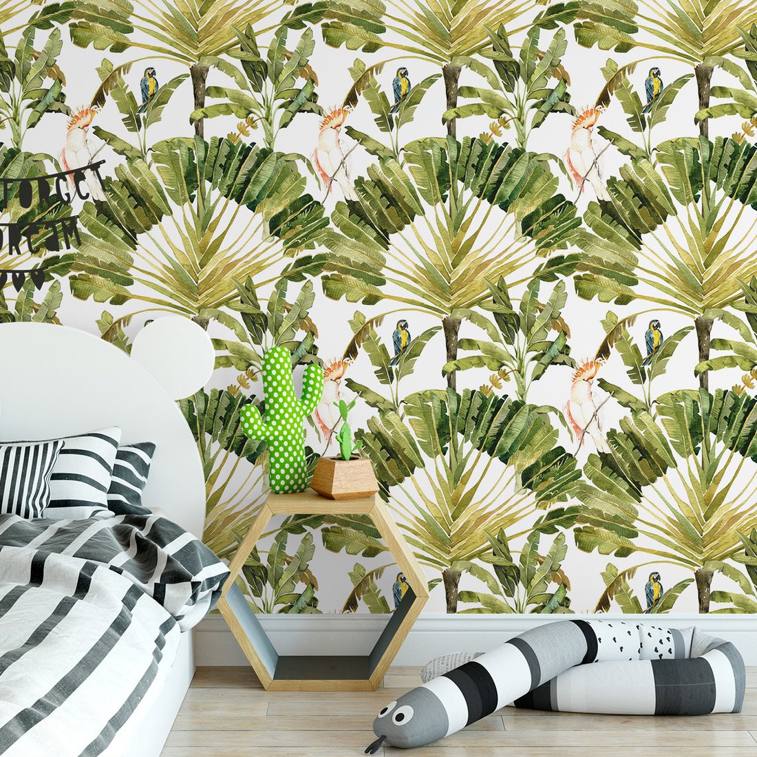Tapeta - liście, papuga, tropiki