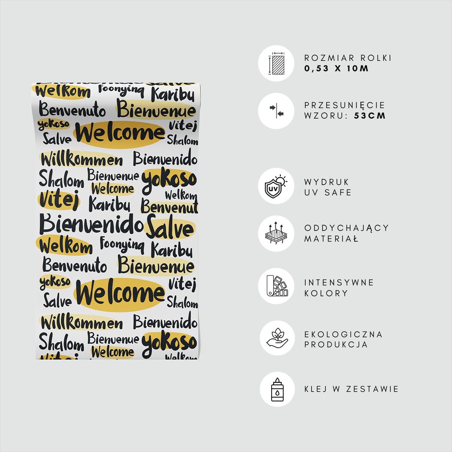 Tapeta - napisy, powitanie, języki