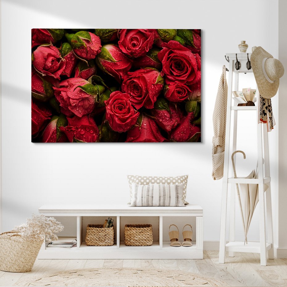 Obraz na płótnie - róże, kwiaty, czerwony
