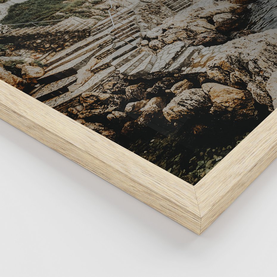 Zestaw obrazy w ramie, plakaty - miasto, port, morze - rama drewno