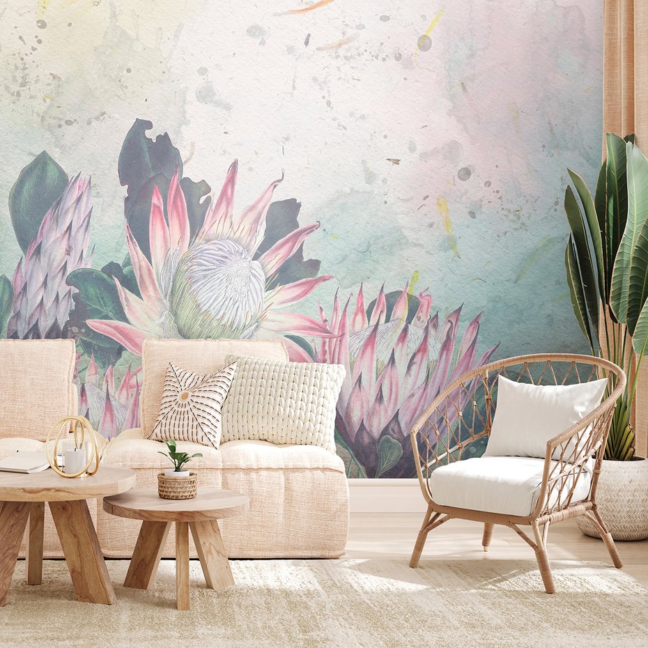 Fototapeta - kwiaty, kaktus, abstrakcja