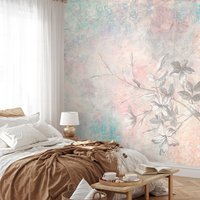 Fototapeta - loft, kwiaty, mural