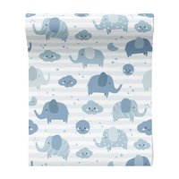 Tapeta - dziecięca, słonie, chmury, słońce