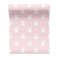 Tapeta - dziecięca, koty, ryby, tło