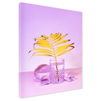 Obraz na płótnie - liść, szkło, kula