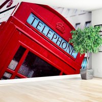 Fototapeta - budka telefoniczna, Londyn, czerwony