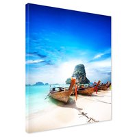 Obraz na płótnie - plaża, morze, łodzie