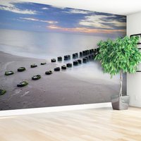 Fototapeta - plaża, morze, drewno