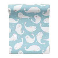 Tapeta - dziecięca, foki, tło, wzór