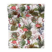 Tapeta - flamingo, papuga, liście