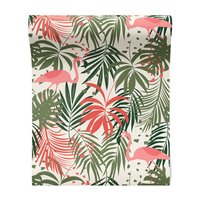 Tapeta - flamingo, liście, tropiki