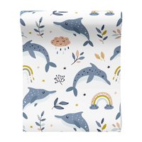 Tapeta - dziecięca, delfiny, chmury,