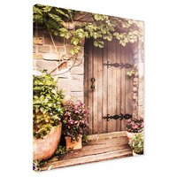 Obraz na płótnie - drzwi, kwiaty, rośliny