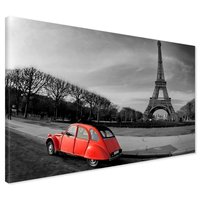 Obraz na płótnie - Paryż, wieża Eiffla, samochód