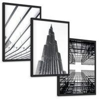 Zestaw obrazy w ramie, plakaty - architektura,budynek,struktura - rama czarna
