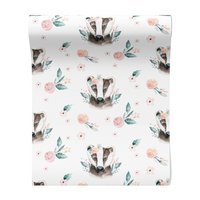 Tapeta - borsuk, kwiaty, liście