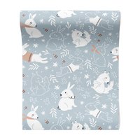 Tapeta - dziecięca, króliki, wiewiórki, liście