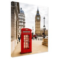 Obraz na płótnie - Londyn, budka telefoniczna, miasto