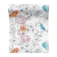 Tapeta - kwiaty, ptak, natura