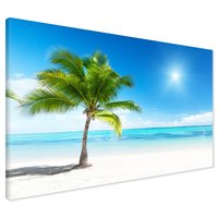 Obraz na płótnie - palma, plaża, morze