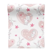 Tapeta - dziecięca, królik, serce, gwiazda