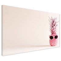 Obraz na płótnie - ananas, okulary, różowy