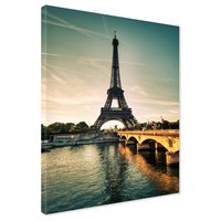 Obraz na płótnie - Paryż, wieża Eiffla, most