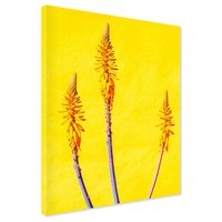 Obraz na płótnie - kwiaty, abstrakcja, żółty