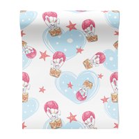 Tapeta - dziecięca, królik, serce, gwiazda