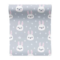 Tapeta - dziecięca, królik, gwiazdy, tło