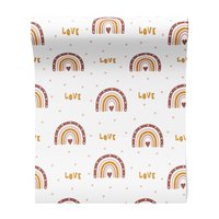 Tapeta - dziecięca, tęcza, serce,