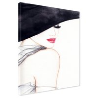 Obraz na płótnie - kobieta, kapelusz, portret