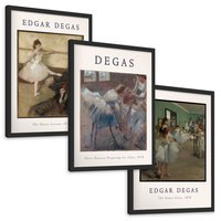 Zestaw obrazy w ramie, plakaty - balet, tancerki, Degas - rama czarna